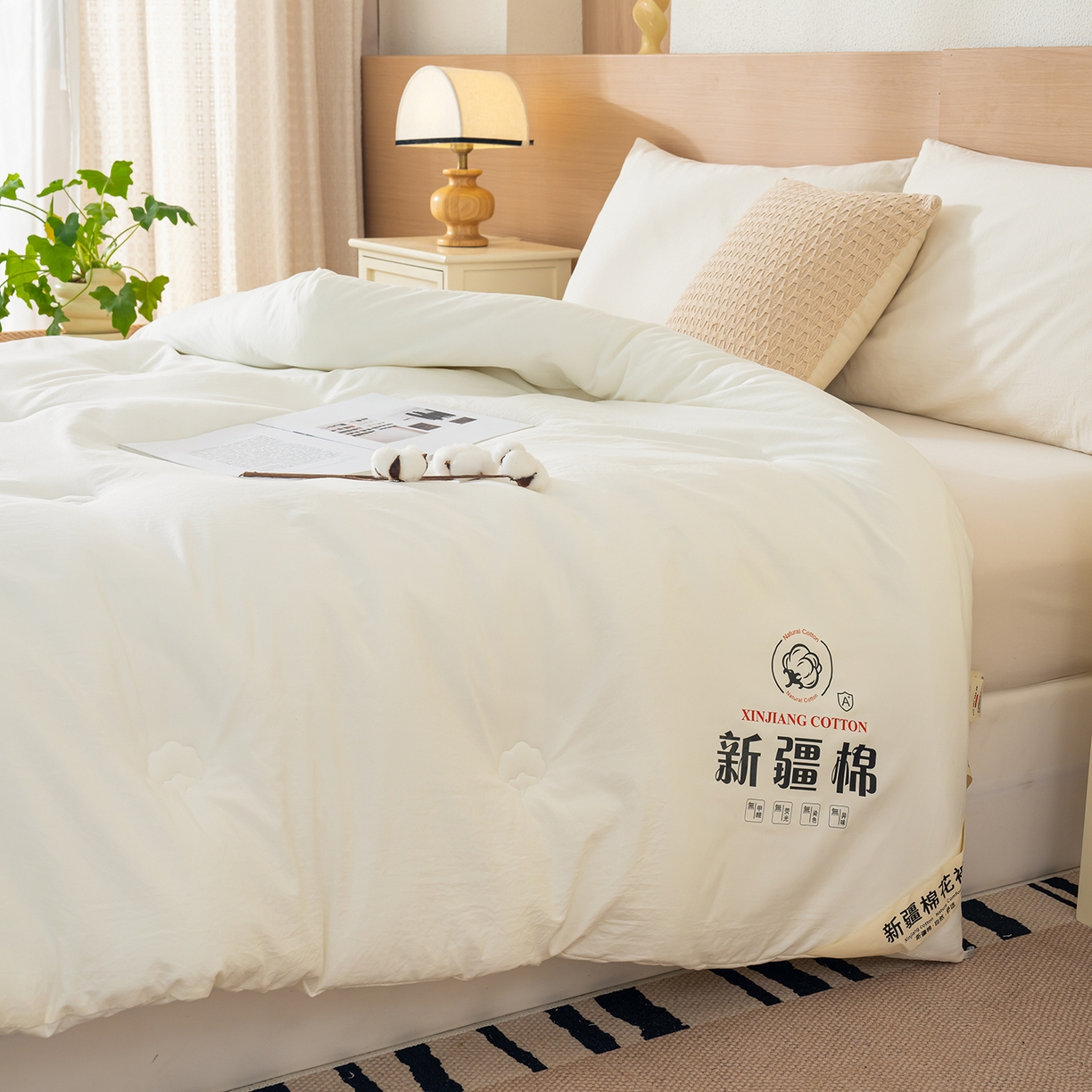 91家纺网 家纺一手货源 找家纺 （总）桔禾家纺 2025新款水洗棉新疆棉花被直播水洗棉被子冬被芯春秋被夏被学生被子