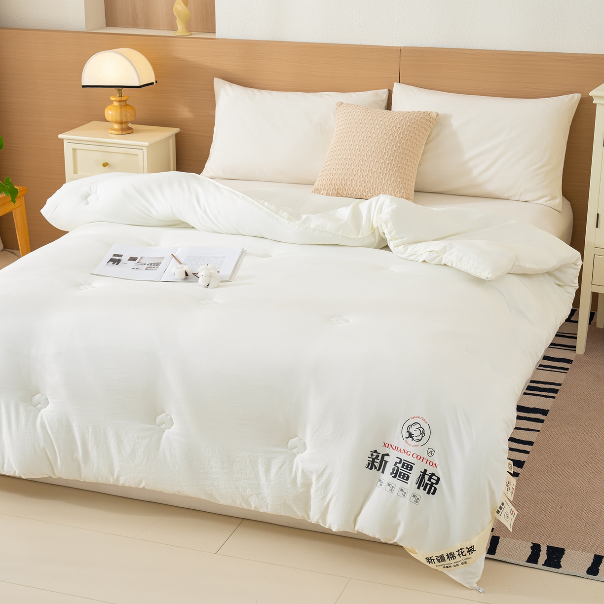 91家纺网 家纺一手货源 找家纺 （总）桔禾家纺 2025新款水洗棉新疆棉花被直播水洗棉被子冬被芯春秋被夏被学生被子