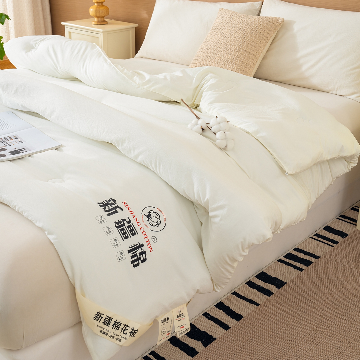 91家纺网 家纺一手货源 找家纺 （总）桔禾家纺 2025新款水洗棉新疆棉花被直播水洗棉被子冬被芯春秋被夏被学生被子