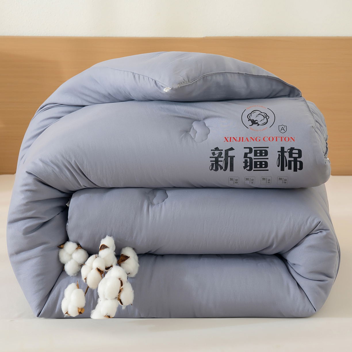 91家纺网 家纺一手货源 找家纺 桔禾家纺 2025新款水洗棉新疆棉花被直播水洗棉被子冬被芯春秋被夏被学生被子 岩石灰