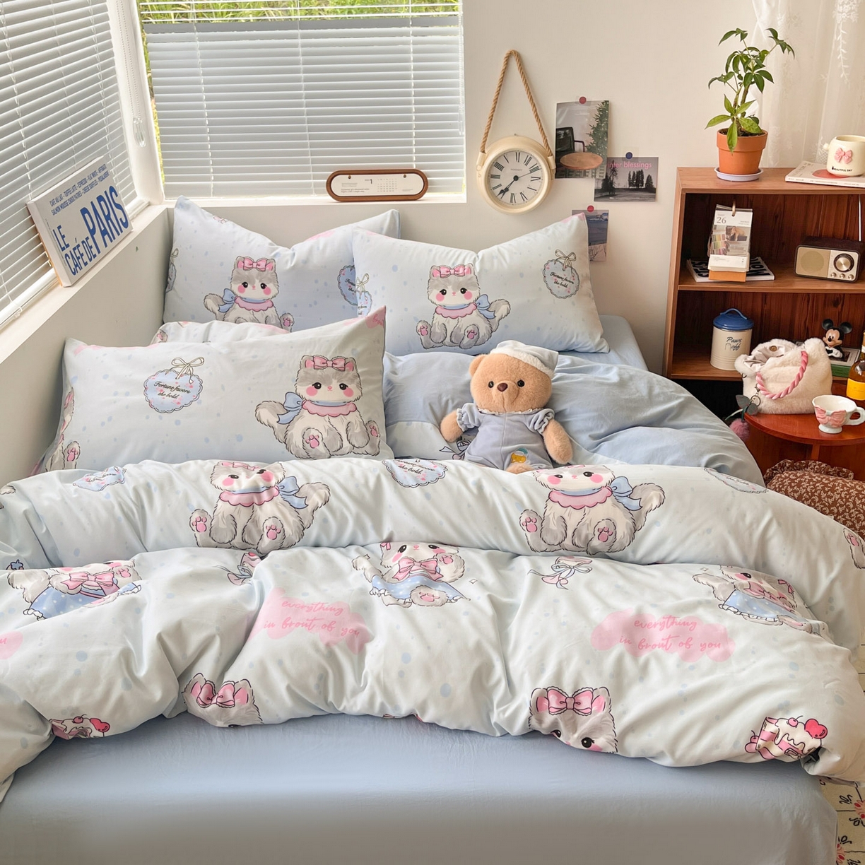 91家纺网 家纺一手货源 找家纺 优承佳生活馆 2026新款洛丽塔风水洗印花四件套学生三件套单被套系列 软萌宠物