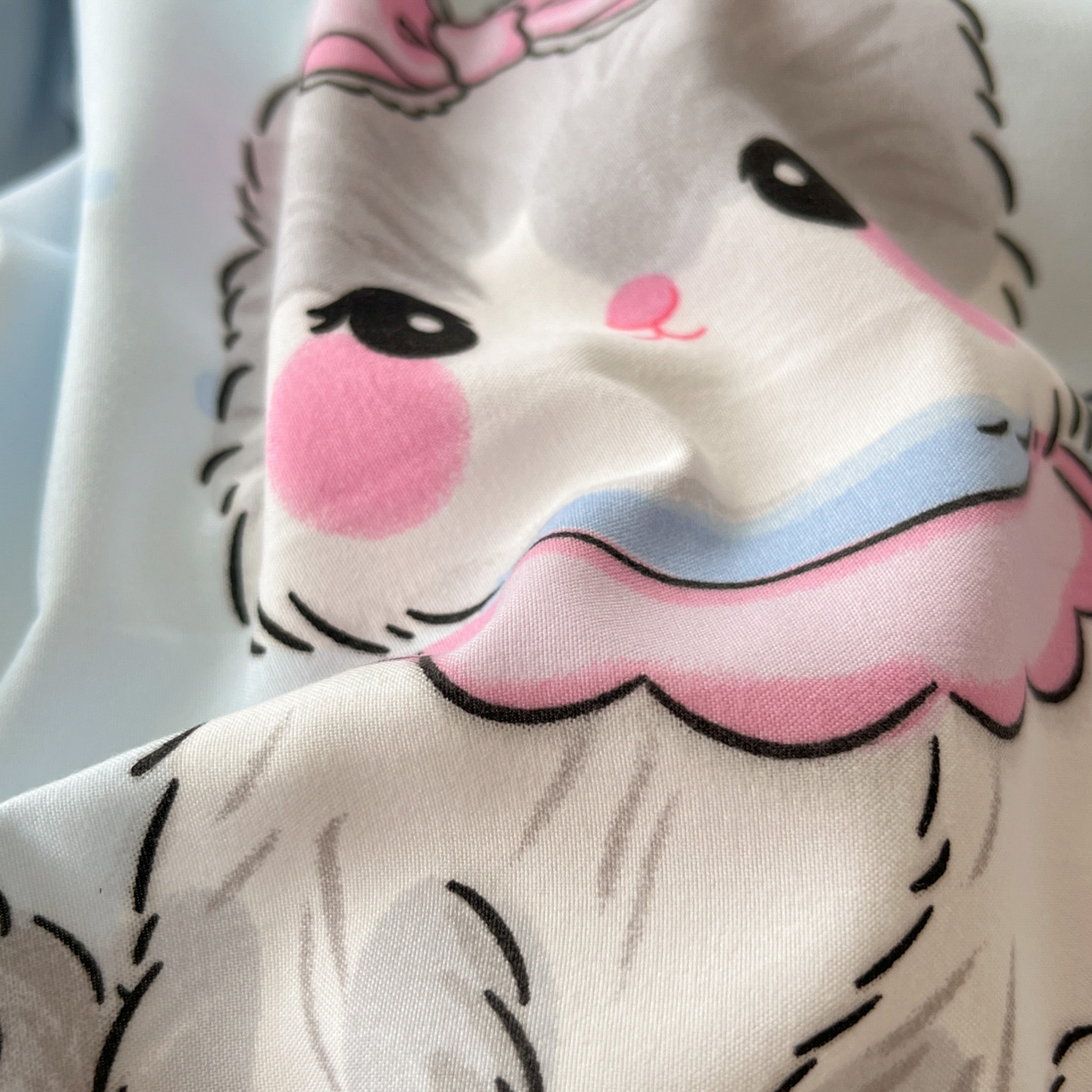 91家纺网 家纺一手货源 找家纺 优承佳生活馆 2026新款洛丽塔风水洗印花四件套学生三件套单被套系列 软萌宠物