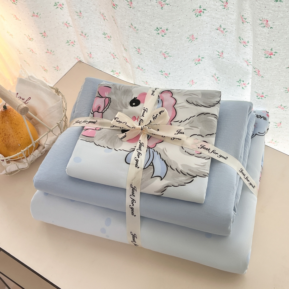 91家纺网 家纺一手货源 找家纺 优承佳生活馆 2026新款洛丽塔风水洗印花四件套学生三件套单被套系列 软萌宠物