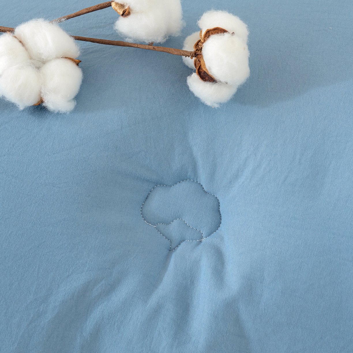 91家纺网 家纺一手货源 找家纺 桔禾家纺 2025新款水洗棉新疆棉花被直播水洗棉被子冬被芯春秋被夏被学生被子 晴空蓝