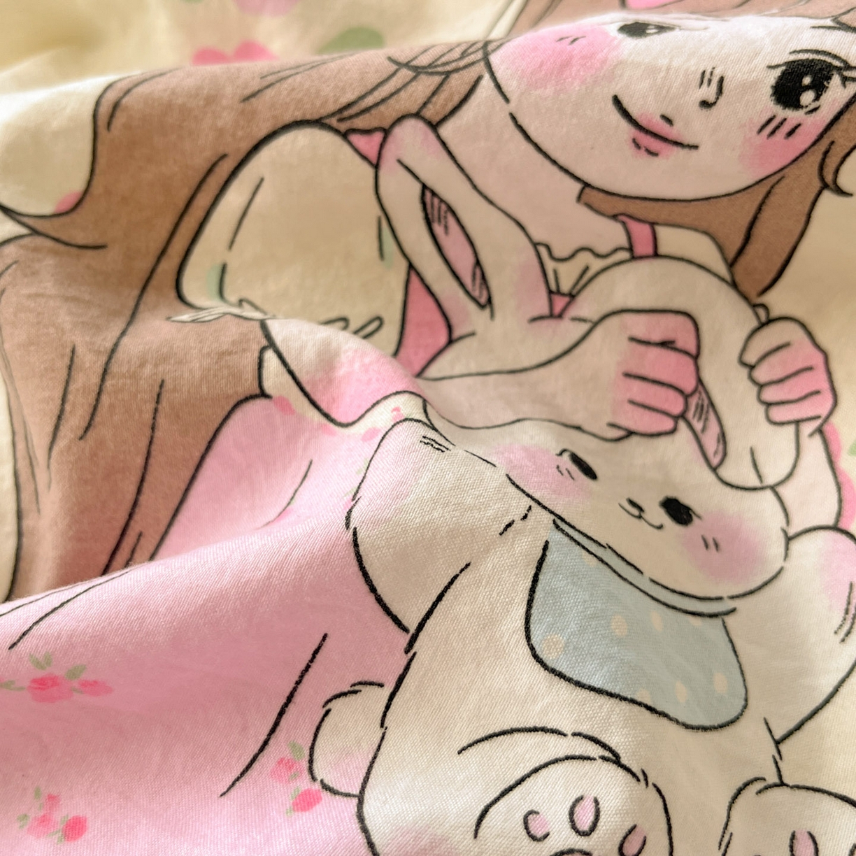 91家纺网 家纺一手货源 找家纺 优承佳生活馆 2026新款洛丽塔风水洗印花四件套学生三件套单被套系列 午后茶话会