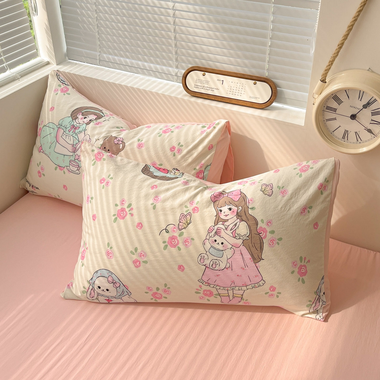 91家纺网 家纺一手货源 找家纺 优承佳生活馆 2026新款洛丽塔风水洗印花四件套学生三件套单被套系列 午后茶话会