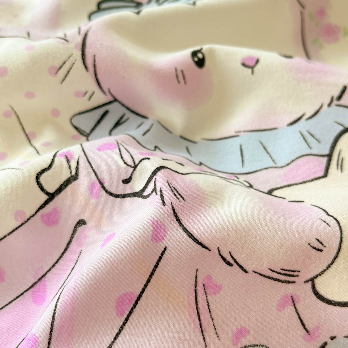 91家纺网 家纺一手货源 找家纺 优承佳生活馆 2026新款洛丽塔风水洗印花四件套学生三件套单被套系列 紫色友谊