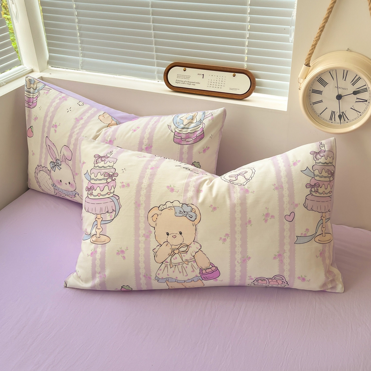 91家纺网 家纺一手货源 找家纺 优承佳生活馆 2026新款洛丽塔风水洗印花四件套学生三件套单被套系列 紫色友谊