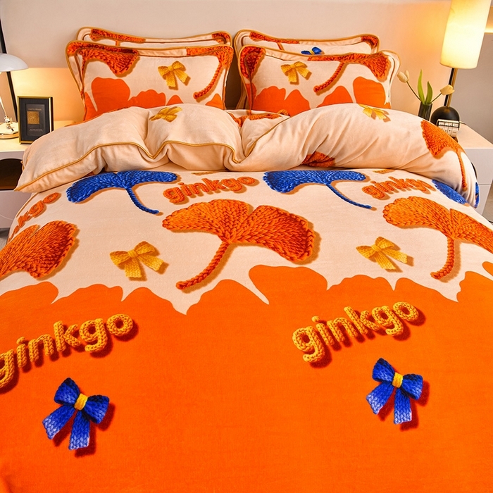 91家纺网 家纺一手货源 找家纺 （总） 妮恒美 2025新款牛奶绒印花床裙款四件套法莱绒四件套珊瑚金貂绒四件套