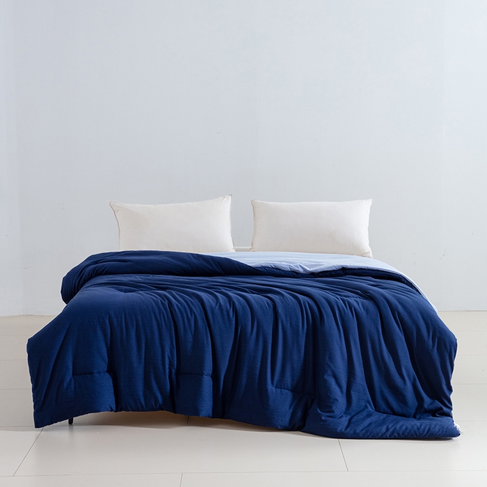 91家纺网 家纺一手货源 找家纺 （总）卡芙芯类馆 2025新款深睡蓝二合一控温被子母被 被子被芯