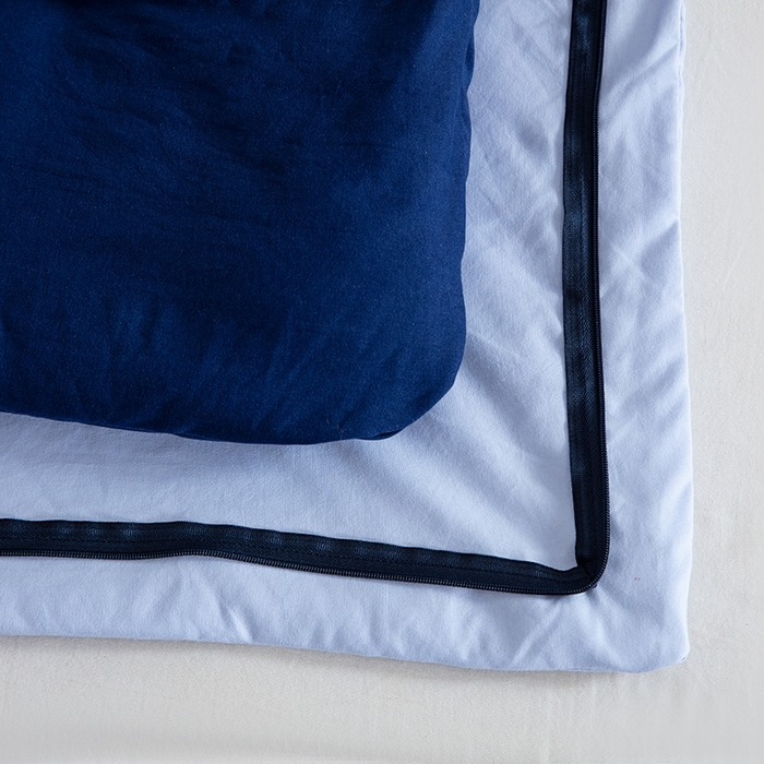 91家纺网 家纺一手货源 找家纺 （总）卡芙芯类馆 2025新款深睡蓝二合一控温被子母被 被子被芯