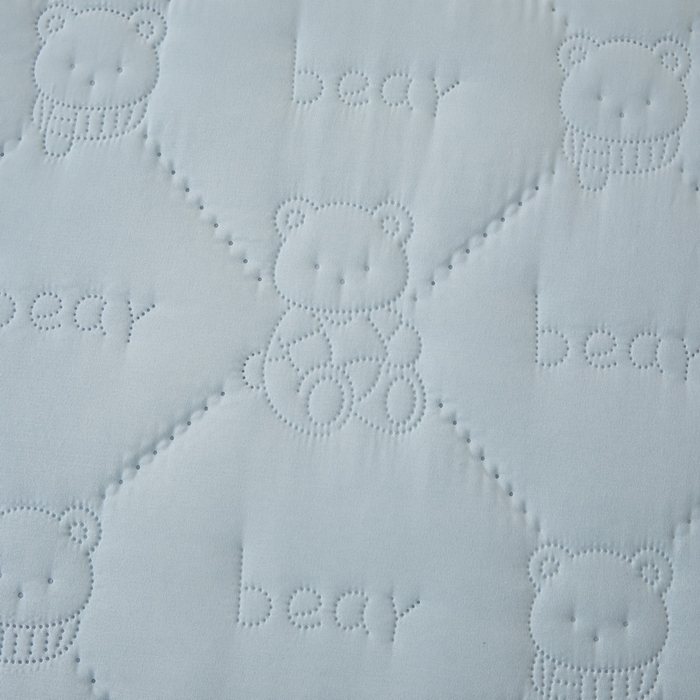 91家纺网 家纺一手货源 找家纺 LIFE.丽芙 2025新款磨毛单件超声波小熊夹棉防水床笠三件套 小熊防水夹棉床笠-海青