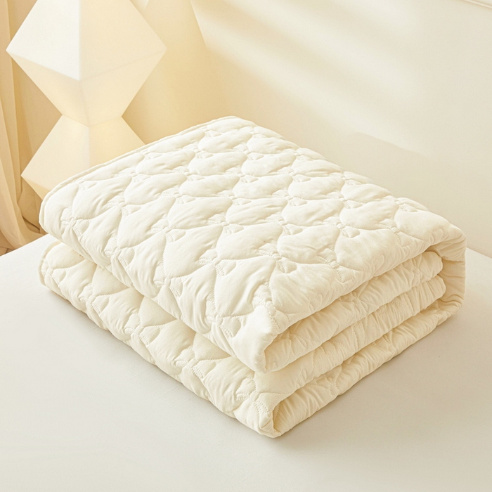 91家纺网 家纺一手货源 找家纺 （总）LIFE.丽芙 2025新款水洗原棉单件蝴蝶结绗缝夹棉床笠三件套