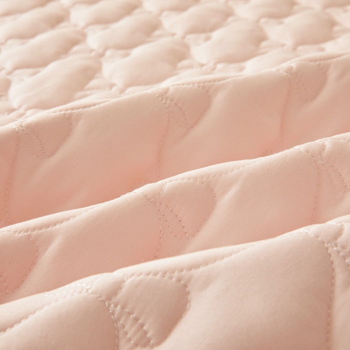 91家纺网 家纺一手货源 找家纺 LIFE.丽芙 2025新款水洗原棉单件蝴蝶结绗缝夹棉床笠三件套 蝴蝶结床笠-奶油粉