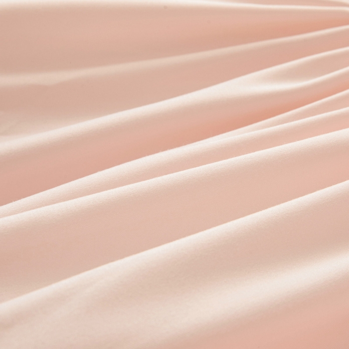 91家纺网 家纺一手货源 找家纺 LIFE.丽芙 2025新款水洗原棉单件蝴蝶结绗缝夹棉床笠三件套 蝴蝶结床笠-奶油粉