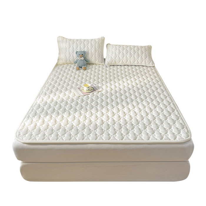 91家纺网 家纺一手货源 找家纺 （总）LIFE.丽芙 2025新款水洗原棉单件蝴蝶结绗缝夹棉床褥垫子三件套