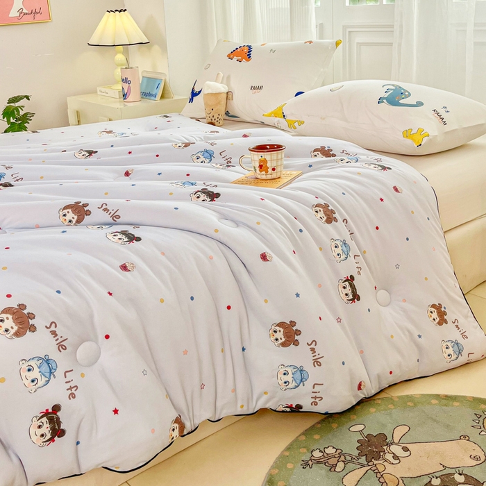 91家纺网 家纺一手货源 找家纺 小叮当家纺仓储工厂店 2026新款（全花型全花型大货 不断货）宝宝被子豆豆绒牛奶针织棉被子儿童被子豆豆被大豆被春秋被秋冬被 牛奶针织被-哪吒