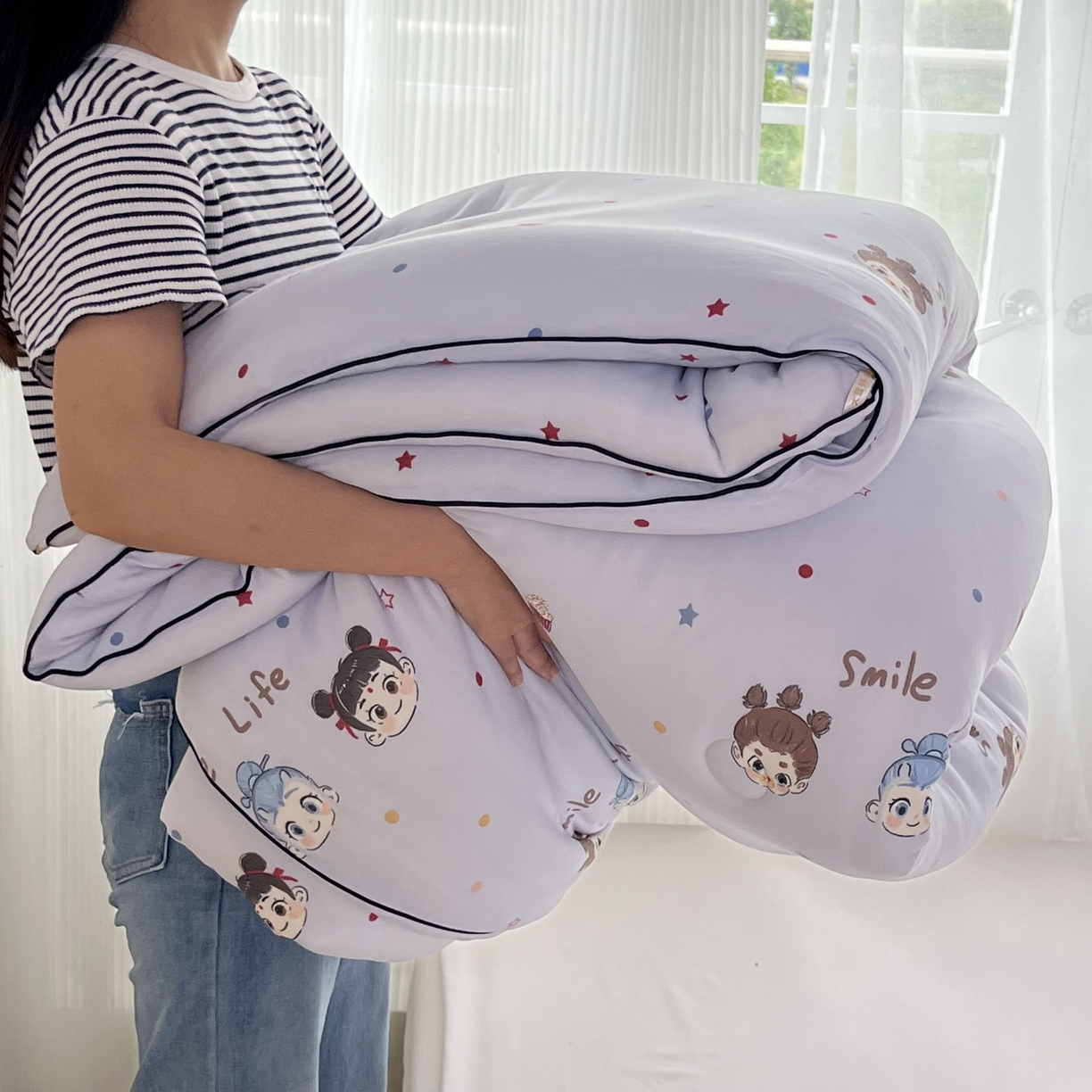 91家纺网 家纺一手货源 找家纺 小叮当家纺仓储工厂店 2026新款（全花型全花型大货 不断货）宝宝被子豆豆绒牛奶针织棉被子儿童被子豆豆被大豆被春秋被秋冬被 牛奶针织被-哪吒