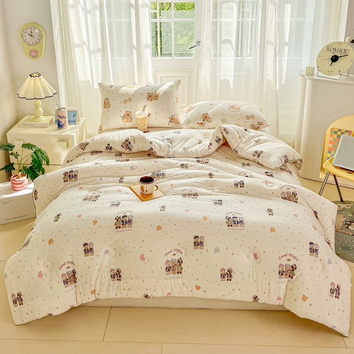 91家纺网 家纺一手货源 找家纺 小叮当家纺仓储工厂店 2026新款（全花型全花型大货 不断货）宝宝被子豆豆绒牛奶针织棉被子儿童被子豆豆被大豆被春秋被秋冬被 牛奶针织被-三只小熊