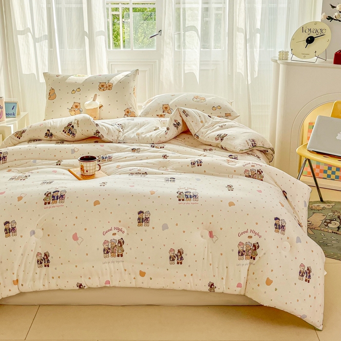 91家纺网 家纺一手货源 找家纺 小叮当家纺仓储工厂店 2026新款（全花型全花型大货 不断货）宝宝被子豆豆绒牛奶针织棉被子儿童被子豆豆被大豆被春秋被秋冬被 牛奶针织被-三只小熊