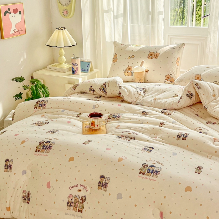 91家纺网 家纺一手货源 找家纺 小叮当家纺仓储工厂店 2026新款（全花型全花型大货 不断货）宝宝被子豆豆绒牛奶针织棉被子儿童被子豆豆被大豆被春秋被秋冬被 牛奶针织被-三只小熊