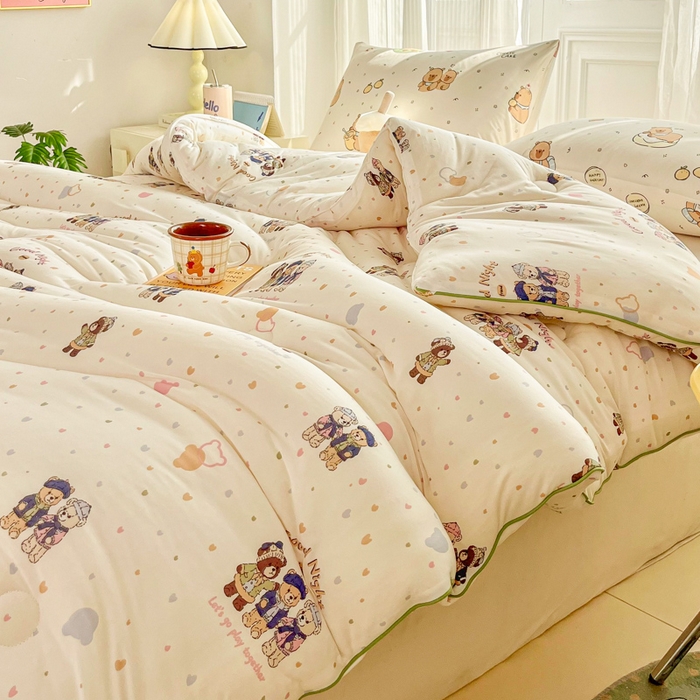 91家纺网 家纺一手货源 找家纺 小叮当家纺仓储工厂店 2026新款（全花型全花型大货 不断货）宝宝被子豆豆绒牛奶针织棉被子儿童被子豆豆被大豆被春秋被秋冬被 牛奶针织被-三只小熊