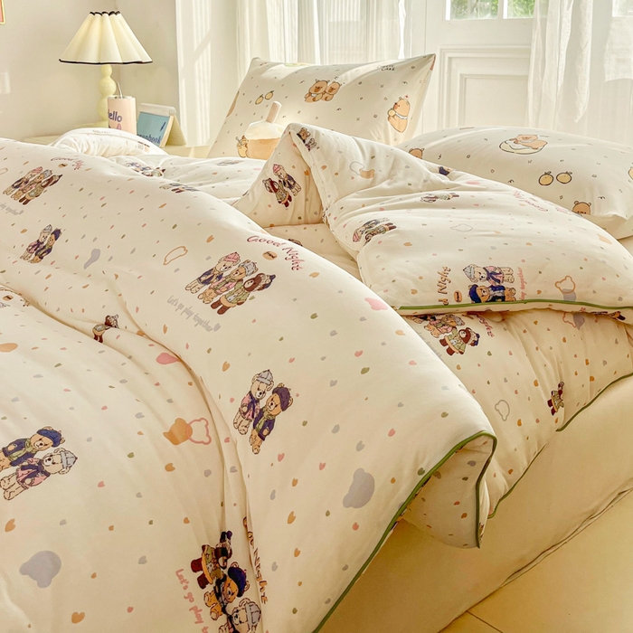 91家纺网 家纺一手货源 找家纺 小叮当家纺仓储工厂店 2026新款（全花型全花型大货 不断货）宝宝被子豆豆绒牛奶针织棉被子儿童被子豆豆被大豆被春秋被秋冬被 牛奶针织被-三只小熊