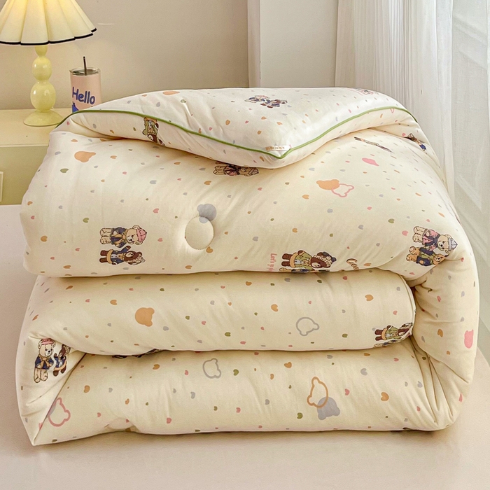 91家纺网 家纺一手货源 找家纺 小叮当家纺仓储工厂店 2026新款（全花型全花型大货 不断货）宝宝被子豆豆绒牛奶针织棉被子儿童被子豆豆被大豆被春秋被秋冬被 牛奶针织被-三只小熊