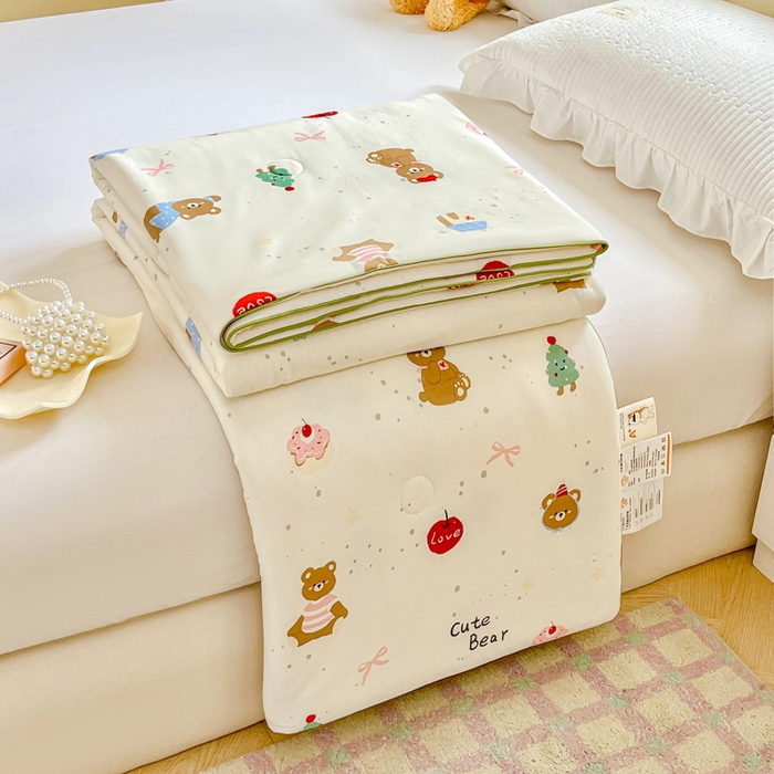 91家纺网 家纺一手货源 找家纺 小叮当家纺仓储工厂店 2026新款（全花型全花型大货 不断货）宝宝被子豆豆绒牛奶针织棉被子儿童被子豆豆被大豆被春秋被秋冬被 牛奶针织被-圣诞小熊