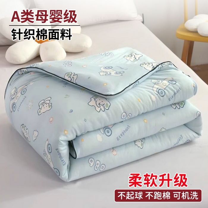 小叮当家纺仓储工厂店 2026新款（全花型全花型大货 不断货）宝宝被子豆豆绒牛奶针织棉被子儿童被子豆豆被大豆被春秋被秋冬被 汽车小熊【A类针织棉面料母婴可用】