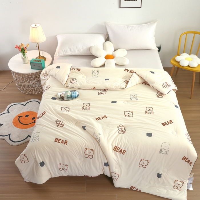 91家纺网 家纺一手货源 找家纺 小叮当家纺仓储工厂店 2026新款（全花型全花型大货 不断货）宝宝被子豆豆绒牛奶针织棉被子儿童被子豆豆被大豆被春秋被秋冬被 顽皮熊【A类针织棉面料母婴可用】