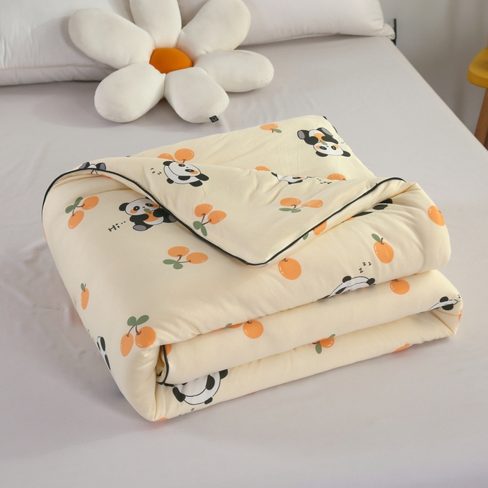 91家纺网 家纺一手货源 找家纺 小叮当家纺仓储工厂店 2026新款（全花型全花型大货 不断货）宝宝被子豆豆绒牛奶针织棉被子儿童被子豆豆被大豆被春秋被秋冬被 熊猫宝宝【A类针织棉面料母婴可用】