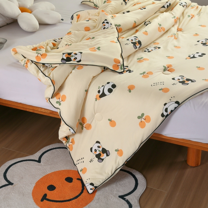 91家纺网 家纺一手货源 找家纺 小叮当家纺仓储工厂店 2026新款（全花型全花型大货 不断货）宝宝被子豆豆绒牛奶针织棉被子儿童被子豆豆被大豆被春秋被秋冬被 熊猫宝宝【A类针织棉面料母婴可用】