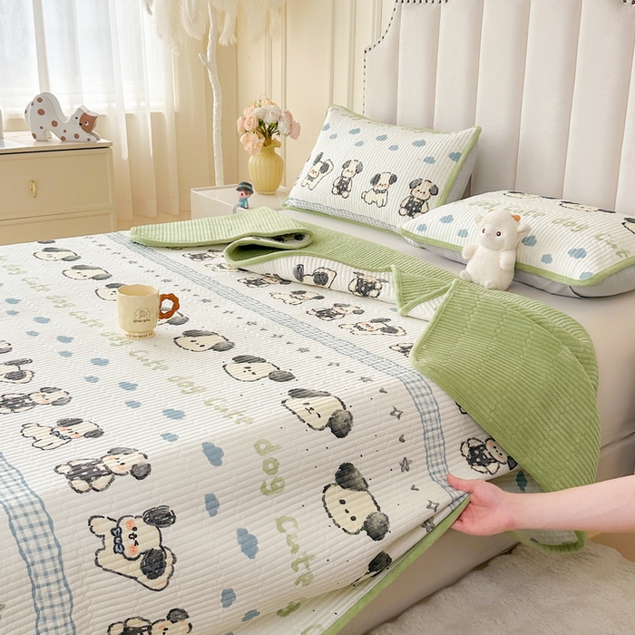 91家纺网 家纺一手货源 找家纺 （总）LIFE.丽芙 2025新款A类四季可用A版全棉数码印花B版牛奶绒单件夹棉炕盖床盖三件套