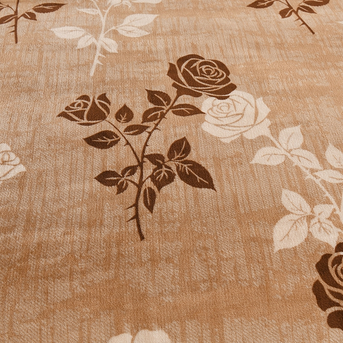 91家纺网 家纺一手货源 找家纺 仟岸家纺 2025新款高克重床裙款印花牛奶绒四件套 玫瑰情缘