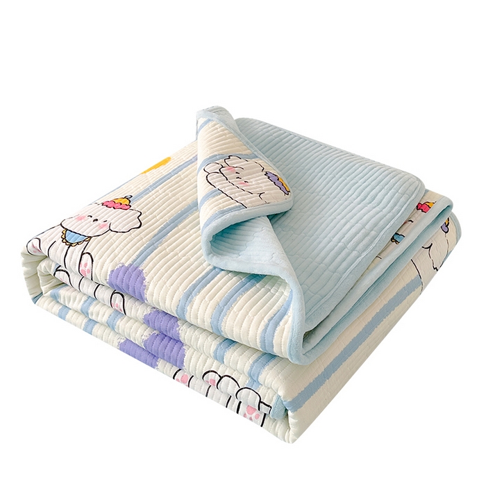 91家纺网 家纺一手货源 找家纺 LIFE.丽芙 2025新款A类四季可用A版全棉数码印花B版牛奶绒单件夹棉炕盖床盖三件套 床盖-乖狗狗