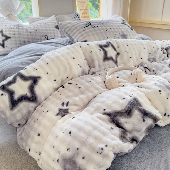 91家纺网 家纺一手货源 找家纺 （总）仟岸家纺 2025新款泡泡绒印花四件套