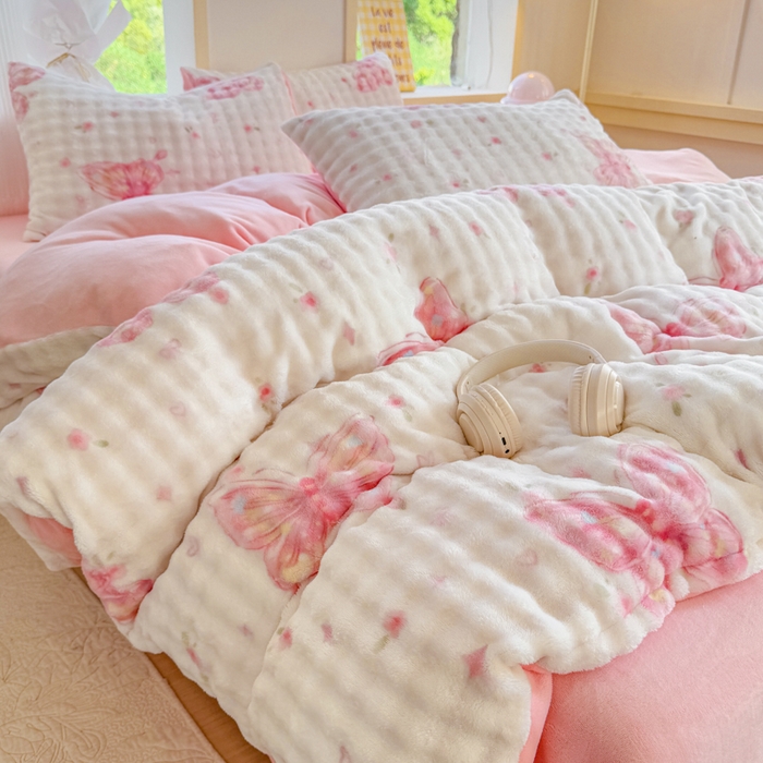 91家纺网 家纺一手货源 找家纺 （总）仟岸家纺 2025新款泡泡绒印花四件套