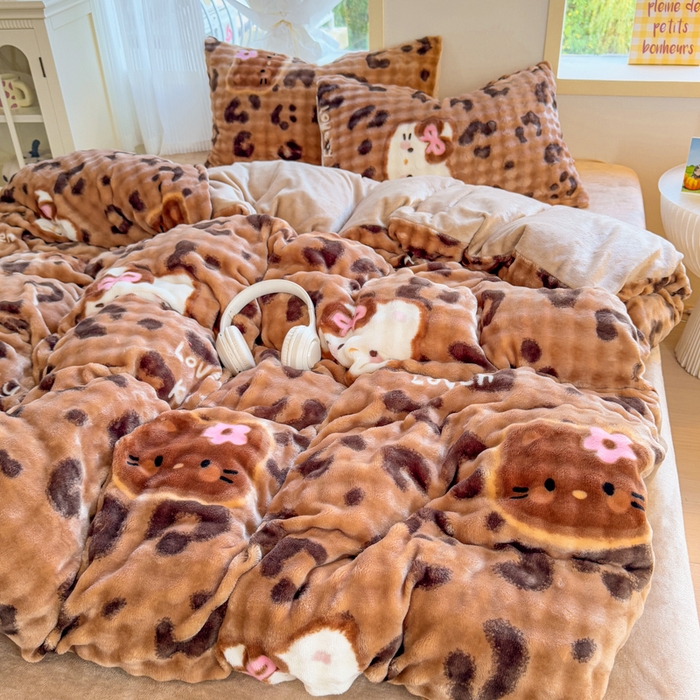 91家纺网 家纺一手货源 找家纺 （总）仟岸家纺 2025新款泡泡绒印花四件套