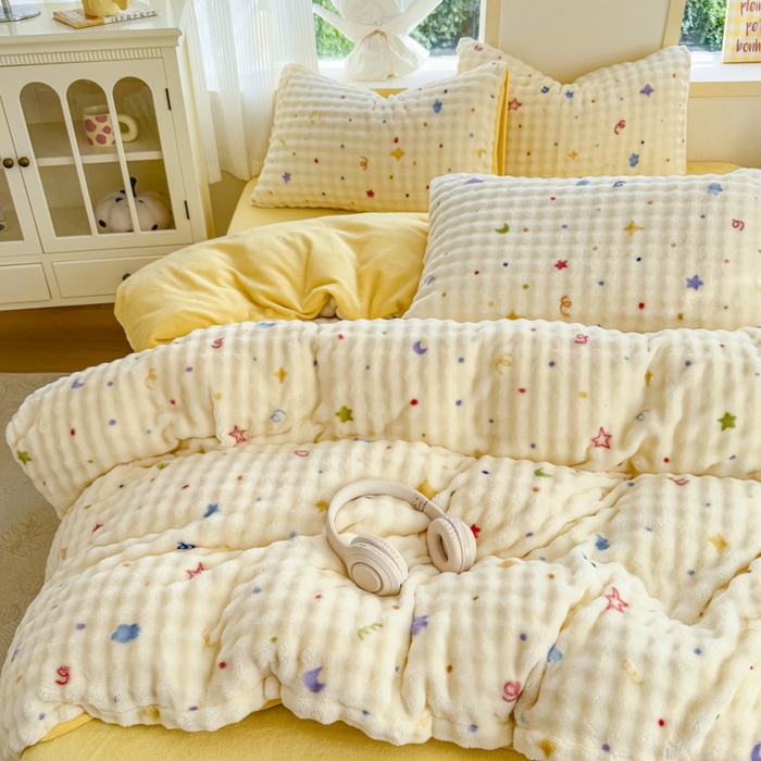 91家纺网 家纺一手货源 找家纺 仟岸家纺 2025新款泡泡绒印花四件套 幻月