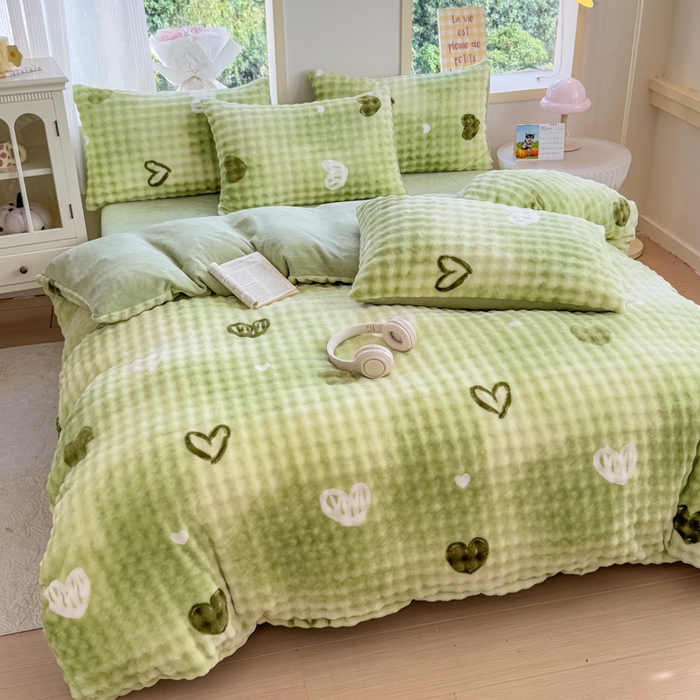 91家纺网 家纺一手货源 找家纺 仟岸家纺 2025新款泡泡绒印花四件套 绿野仙踪