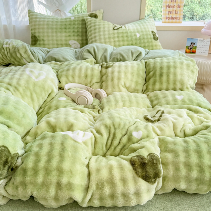 91家纺网 家纺一手货源 找家纺 仟岸家纺 2025新款泡泡绒印花四件套 绿野仙踪