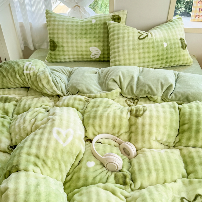 91家纺网 家纺一手货源 找家纺 仟岸家纺 2025新款泡泡绒印花四件套 绿野仙踪