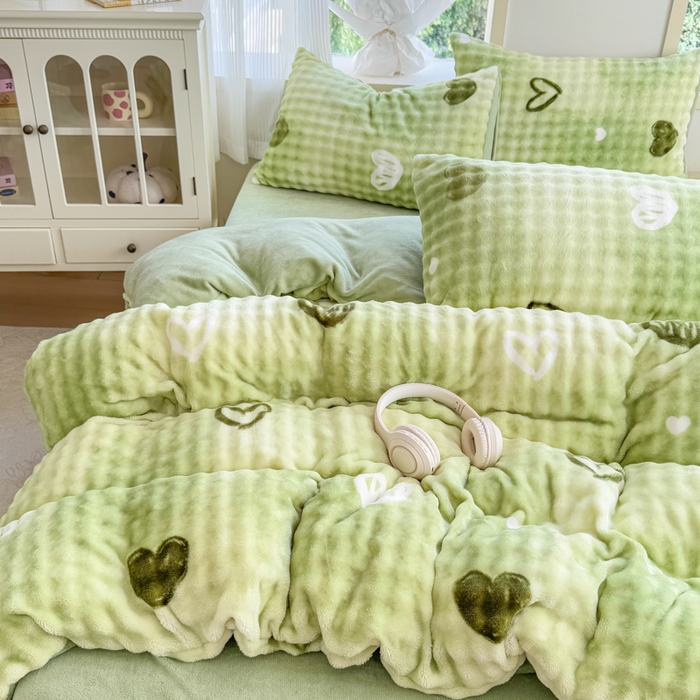 91家纺网 家纺一手货源 找家纺 仟岸家纺 2025新款泡泡绒印花四件套 绿野仙踪