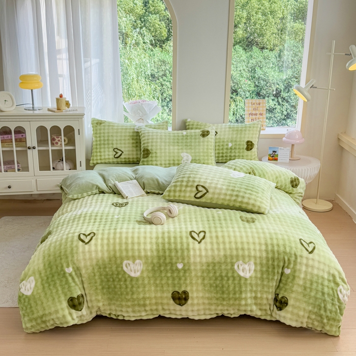 91家纺网 家纺一手货源 找家纺 仟岸家纺 2025新款泡泡绒印花四件套 绿野仙踪