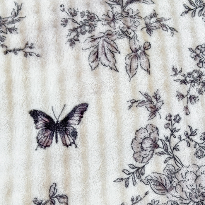 91家纺网 家纺一手货源 找家纺 仟岸家纺 2025新款泡泡绒印花四件套 蝴蝶纷飞