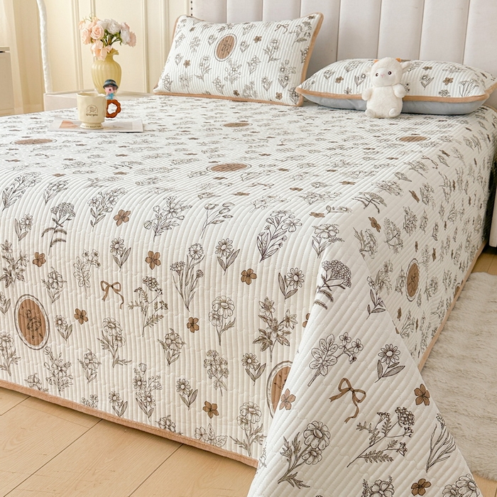 91家纺网 家纺一手货源 找家纺 LIFE.丽芙 2025新款A类四季可用A版全棉数码印花B版牛奶绒单件夹棉炕盖床盖三件套 床盖-芭提雅