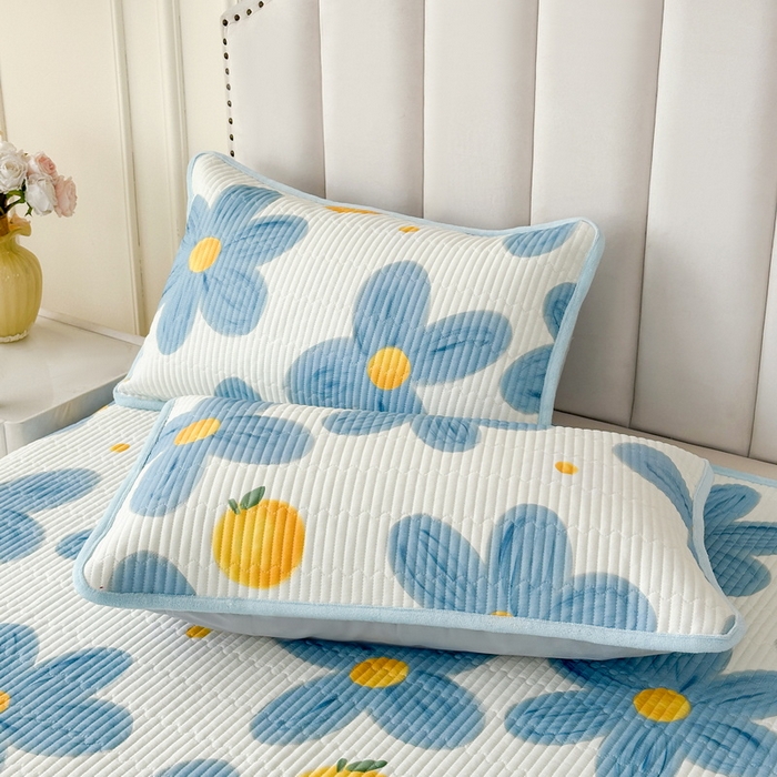 91家纺网 家纺一手货源 找家纺 LIFE.丽芙 2025新款A类四季可用A版全棉数码印花B版牛奶绒单件夹棉炕盖床盖三件套 床盖-向阳花