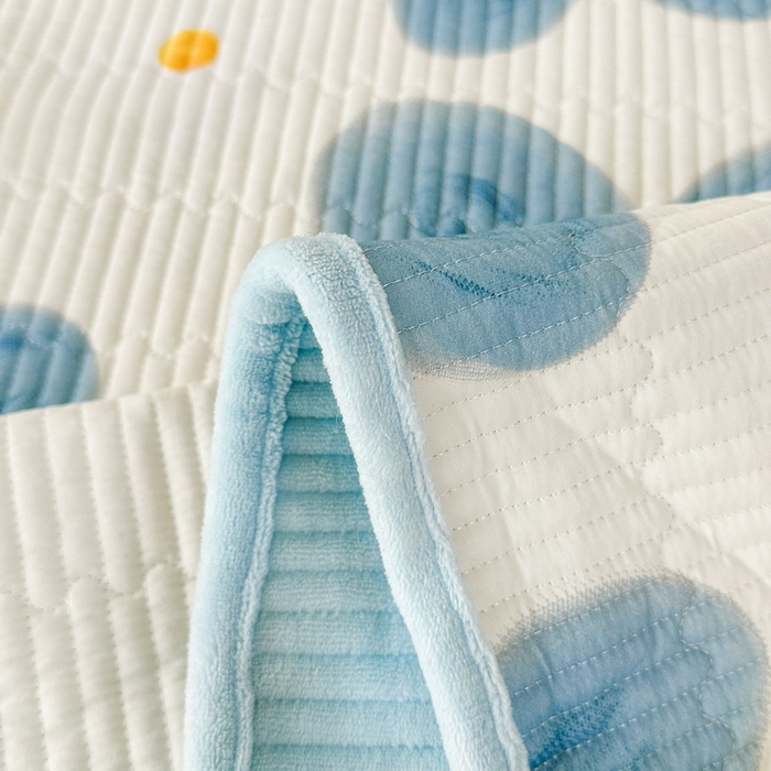 91家纺网 家纺一手货源 找家纺 LIFE.丽芙 2025新款A类四季可用A版全棉数码印花B版牛奶绒单件夹棉炕盖床盖三件套 床盖-向阳花