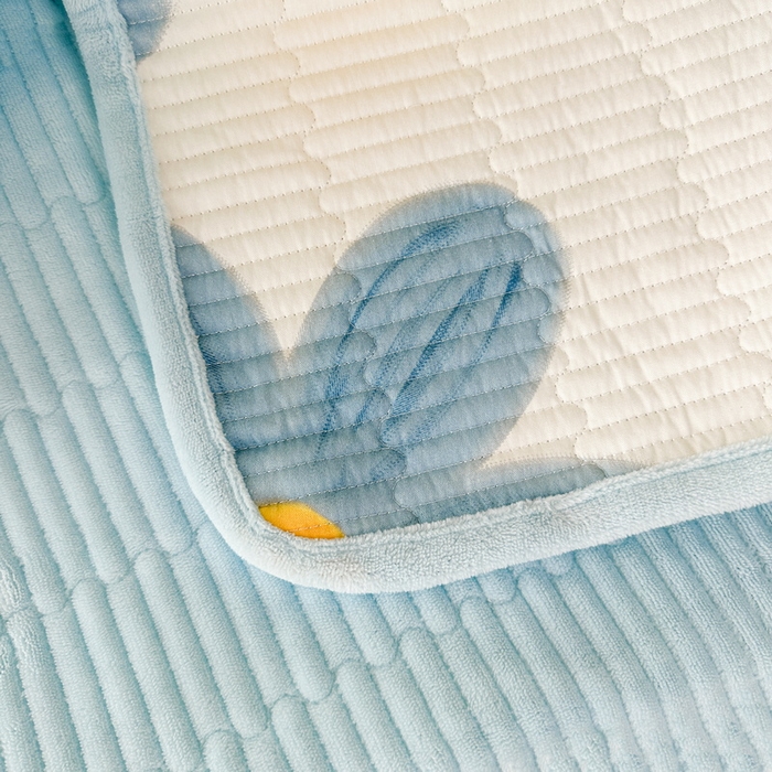 91家纺网 家纺一手货源 找家纺 LIFE.丽芙 2025新款A类四季可用A版全棉数码印花B版牛奶绒单件夹棉炕盖床盖三件套 床盖-向阳花